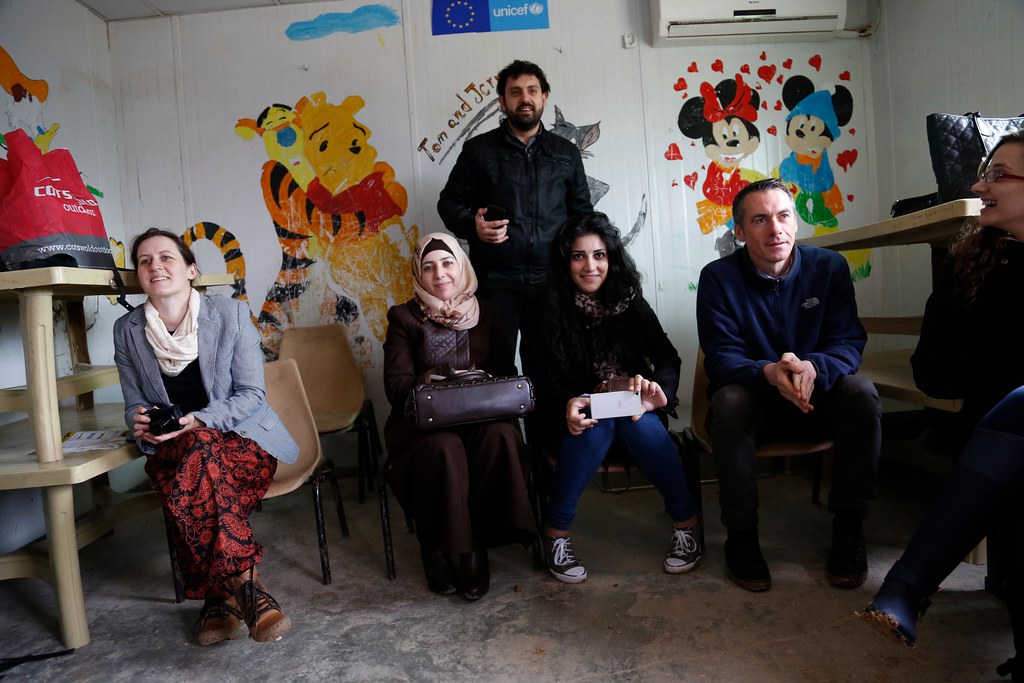 British, Lebanese and Jordanian teachers in the Zaatari refugee camp, Jordan
